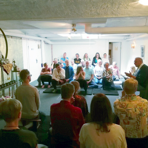 Guhyavajra talks about Bhante's talk 'Enlightenment as experience and non- experience' during the Buddha day celebrations at the Stockholm Buddhist Centre